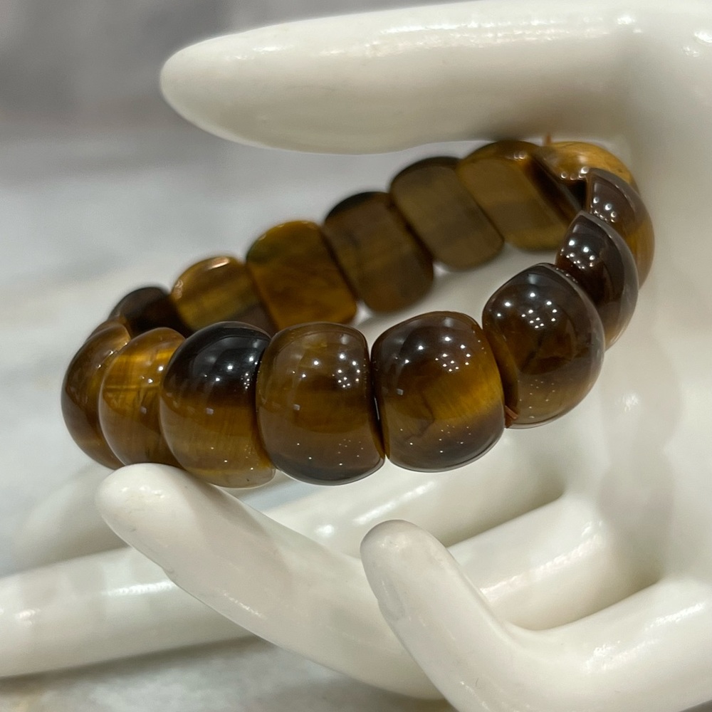 South African Tiger’s Eye Round Bead Stretch Bracelet